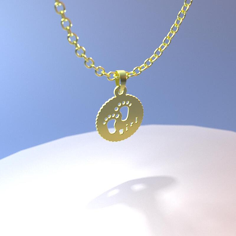 گردنبند طلا مدل پای نوزاد کد ZC10017