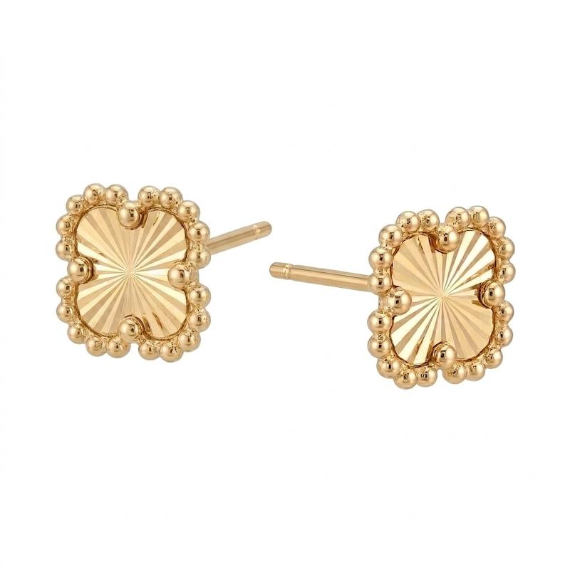 گوشواره زنانه طلا ۱۸ عیار ونکلیف تراش کد AVa-003 مدوپد
