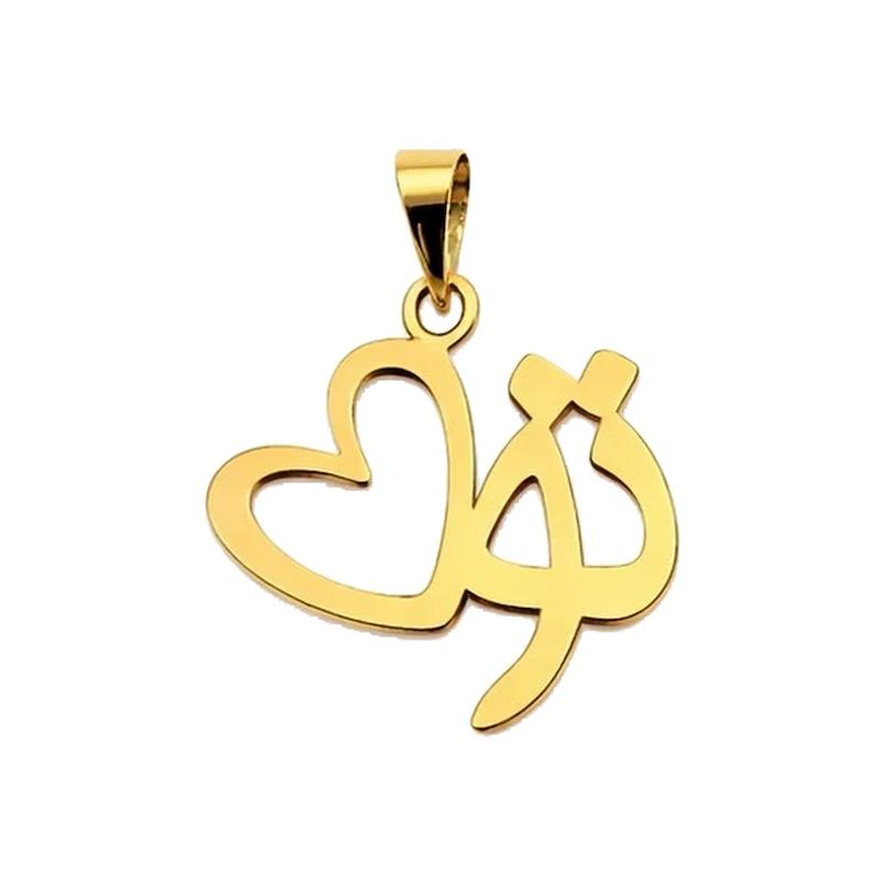 آویز زنانه طلا ۱۸ عیار مهره قلب و تو کد AMo-003 مدوپد