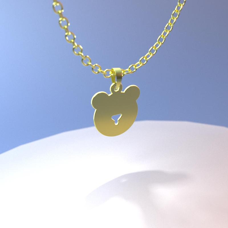 گردنبند طلا مدل خرس کد ZC10135