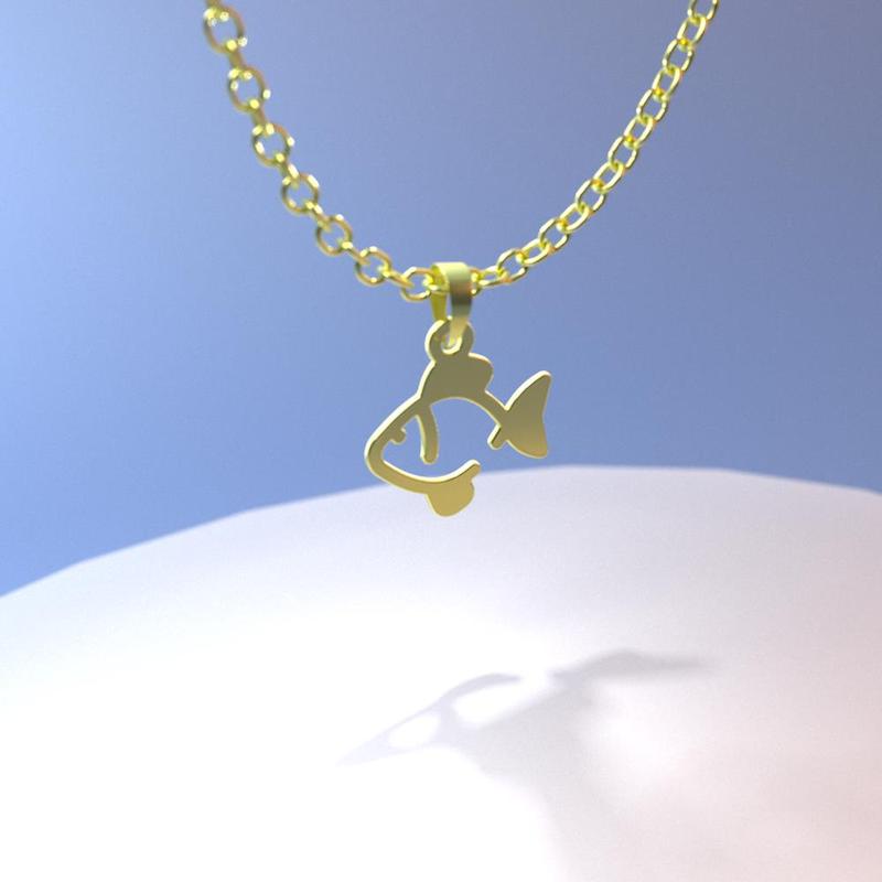 گردنبند طلا مدل ماهی کد ZC10169