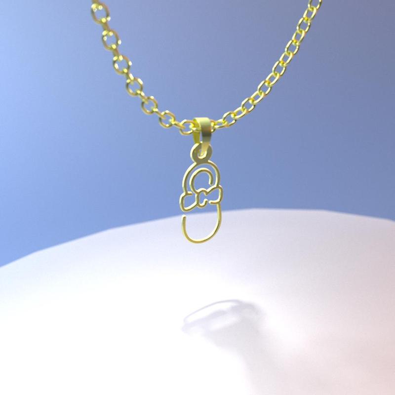 گردنبند طلا مدل کفش بچگانه کد ZC10189