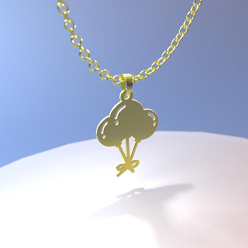 گردنبند طلا مدل بادکنک تولد کد ZC10238
