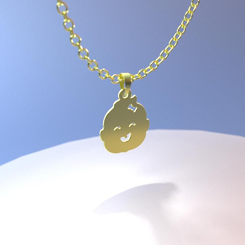 گردنبند طلا مدل نوزاد خندان کد ZC10269