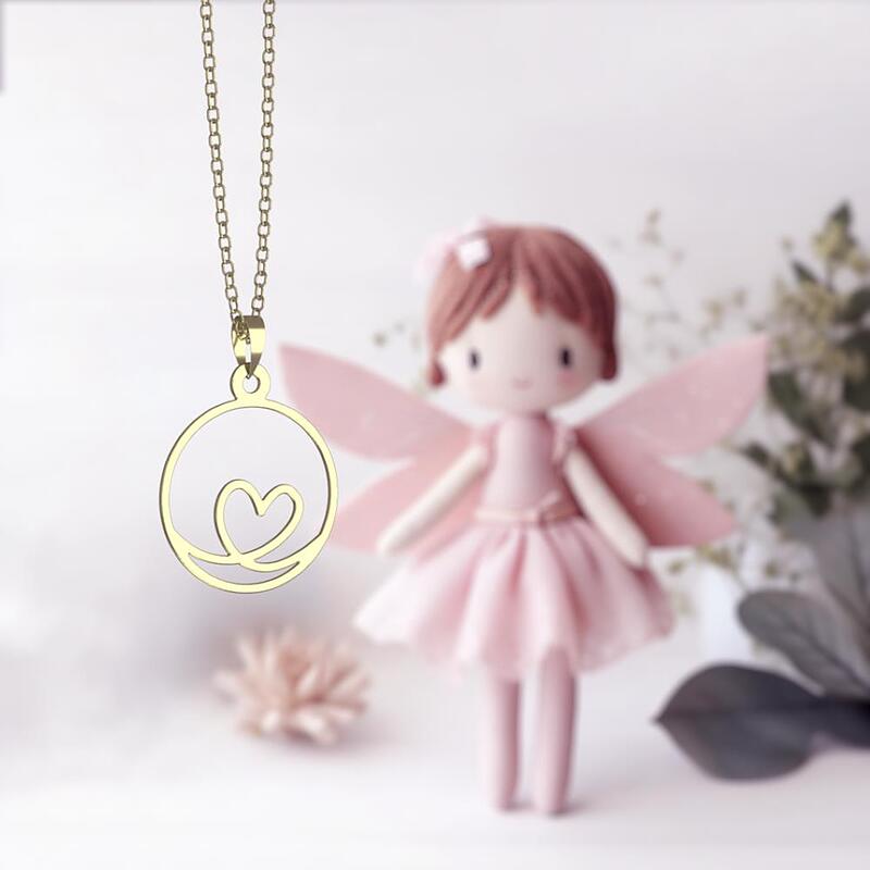 گردنبند قلب طلا مدل دخترانه  کد ZC10447