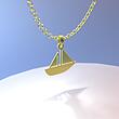 گردنبند طلا مدل قایق کد ZC10477