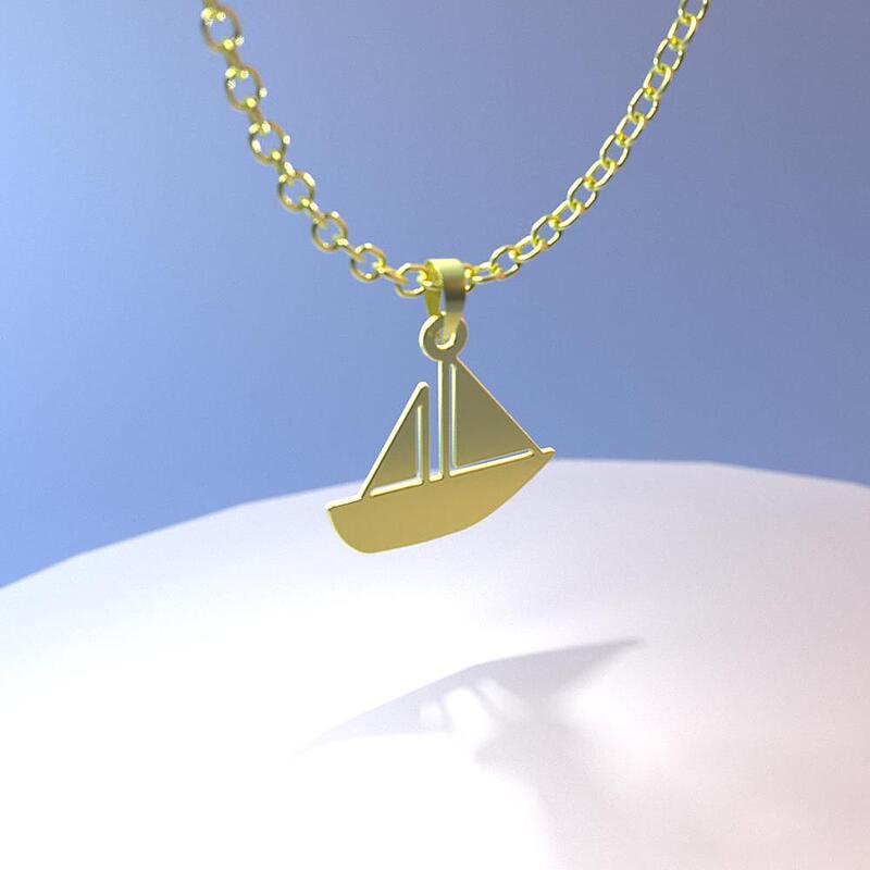 گردنبند طلا مدل قایق کد ZC10477