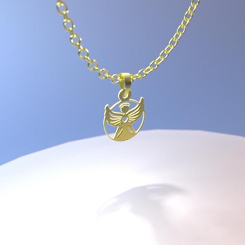 گردنبند طلا مدل فرشته کد ZC10493
