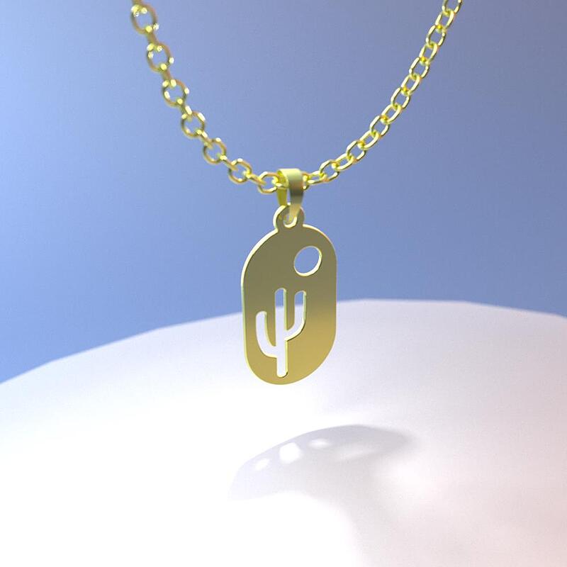 گردنبند طلا مدل کاکتوس کد ZC10499