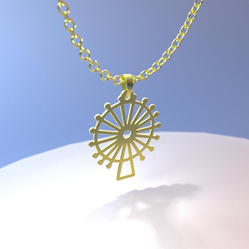 گردنبند طلا مدل چرخ و فلک کد ZC10608
