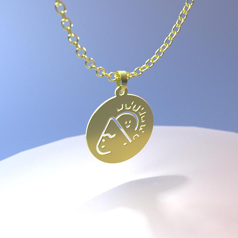 گردنبند طلا مدل کوه و خورشید کد ZC10627