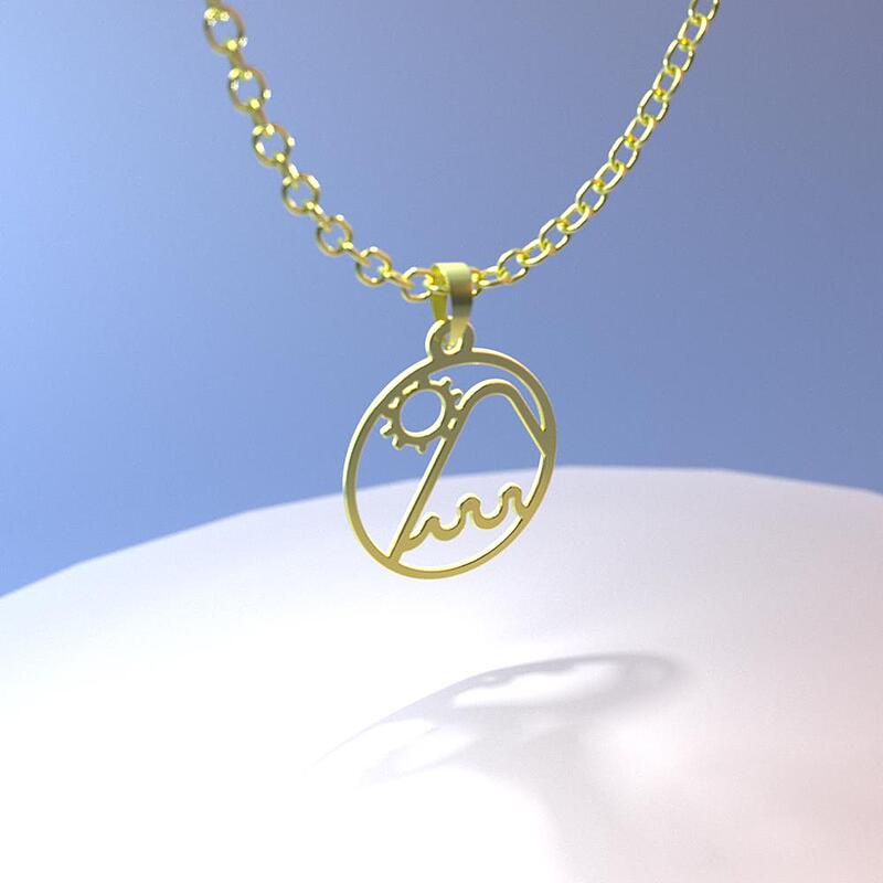 گردنبند طلا مدل کوه و خورشید کد ZC10631