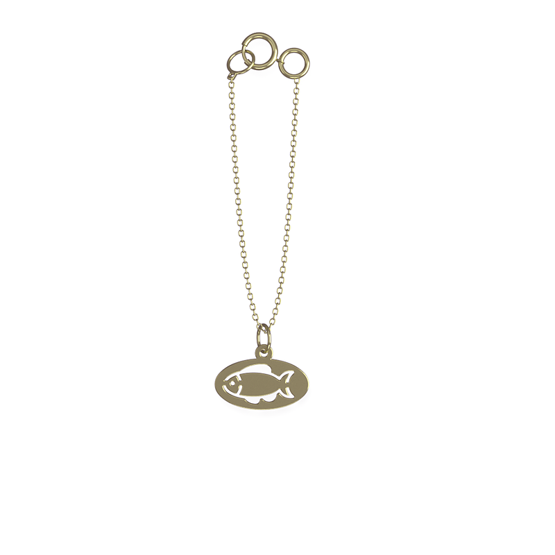 آویز ساعت طلا مدل ماهی کد ZCA10173