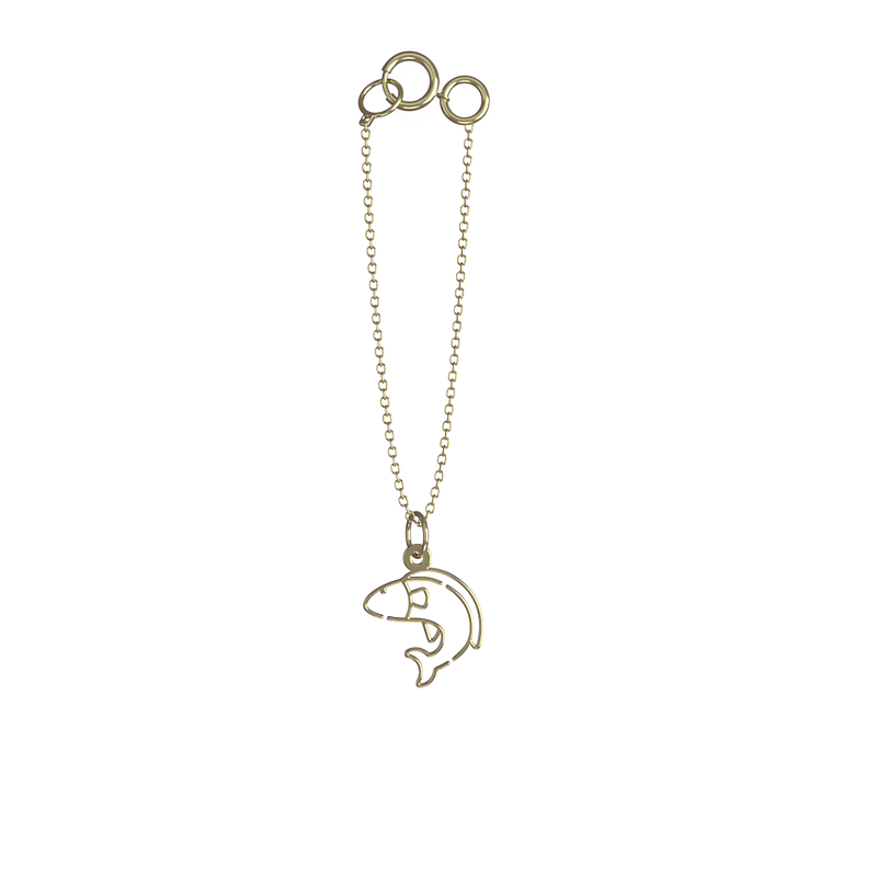 آویز ساعت طلا مدل ماهی کد ZCA10181