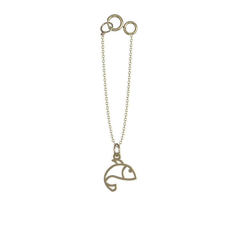 آویز ساعت طلا مدل ماهی کد ZCA10182
