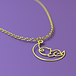 آویز ساعت طلا مدل نوزاد و ماه کد ZCA10231