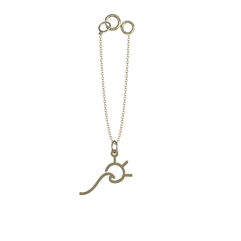 آویز ساعت طلا مدل موج و خورشید کد ZCA10369