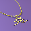 آویز ساعت طلا مدل موج و خورشید کد ZCA10372