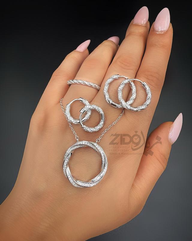 ست زنانه نقره مدل سانتیگو کد SET1015
