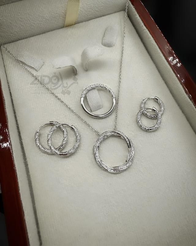 ست زنانه نقره مدل سانتیگو کد SET1015