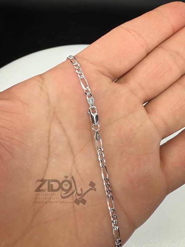 زنجیر نقره مردانه ایتالیایی مدل فیگارو کد CH2106 