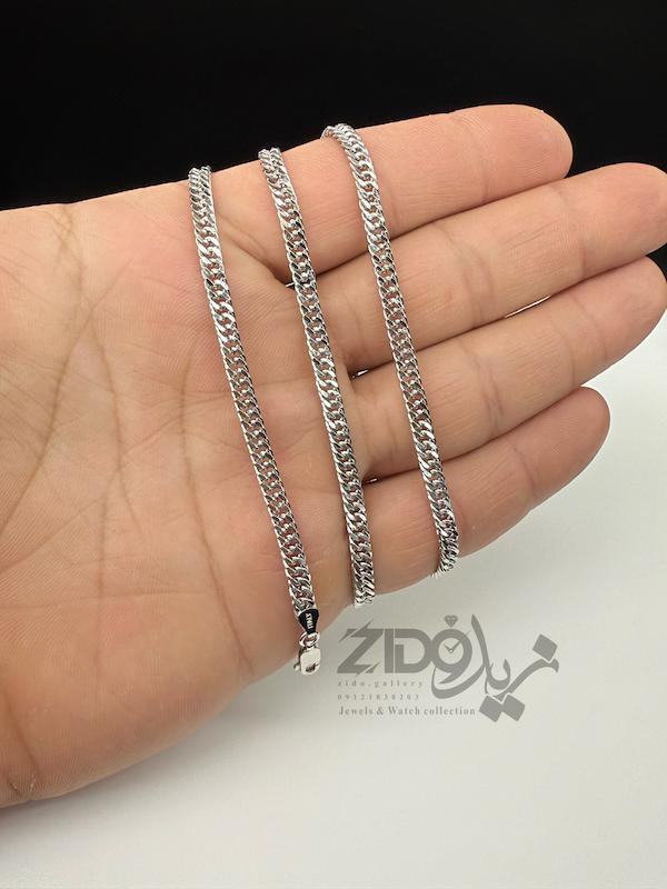زنجیر نقره مردانه ایتالیایی مدل کارتیه تخت کد CH2110