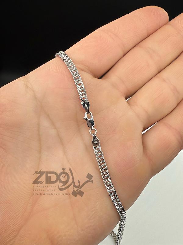 زنجیر نقره مردانه ایتالیایی مدل کارتیه تخت کد CH2110