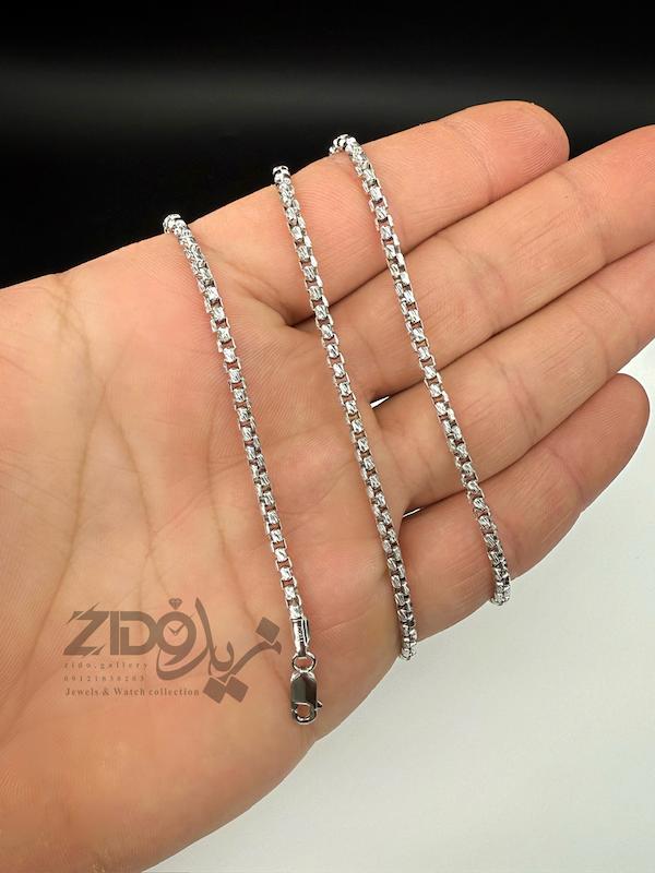 زنجیر نقره مردانه ایتالیایی مدل ونیزی تراش کد CH2108
