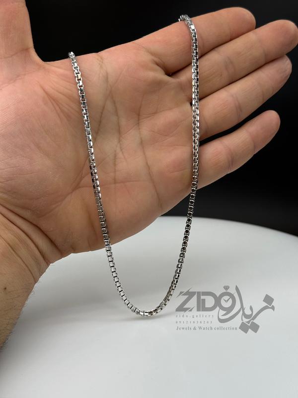 زنجیر نقره مردانه ایتالیایی مدل ونیزی سوپر تراش کد CH2114