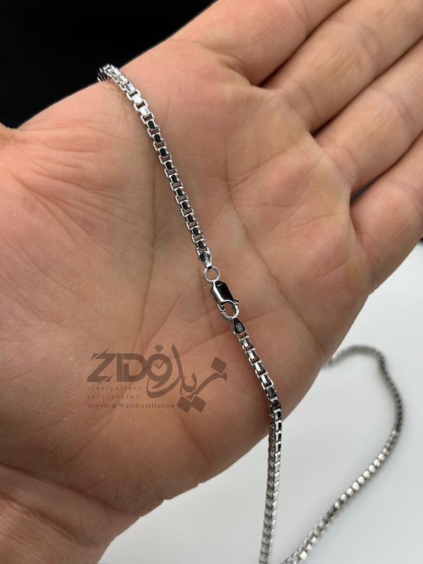 زنجیر نقره مردانه ایتالیایی مدل ونیزی سوپر تراش کد CH2114
