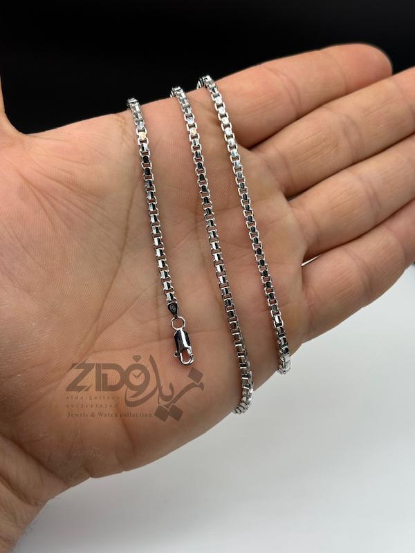 زنجیر نقره مردانه ایتالیایی مدل ونیزی سوپر تراش کد CH2114