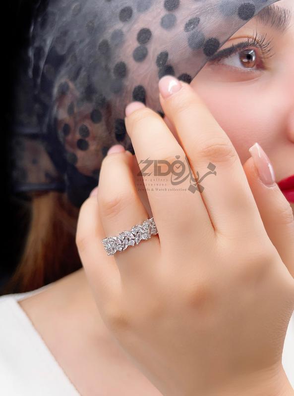 انگشتر جواهری نقره عیار ۹۲۵ مدل زینو کد R1033 