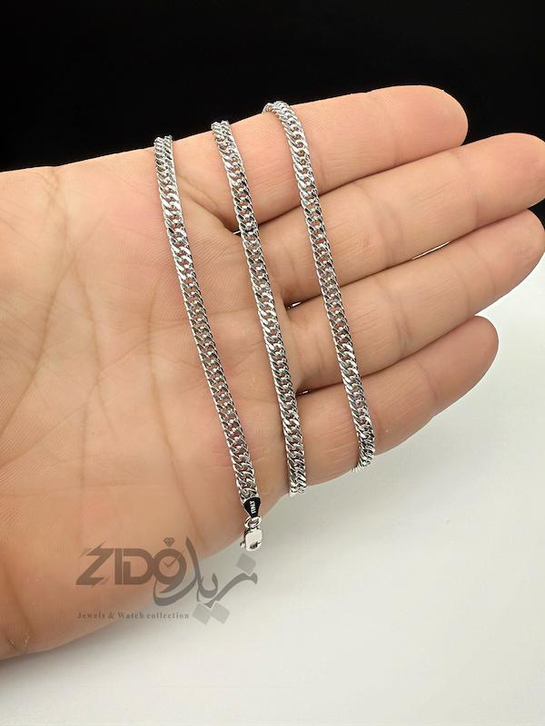 گردنبند و دستبند نقره مردانه ایتالیایی کارتیه تخت کد SET2004CH