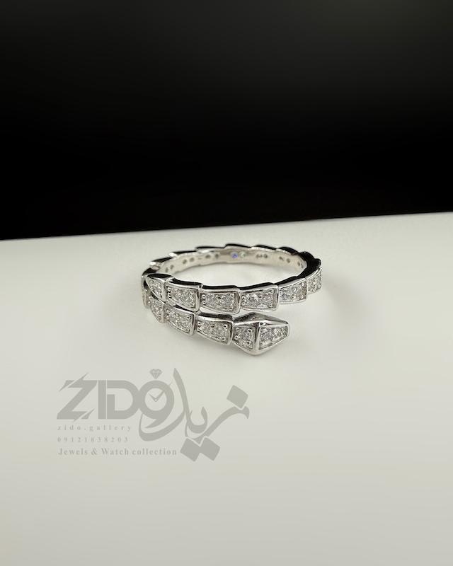 انگشتر نقره عیار ۹۲۵ مدل بولگاری کد R1012