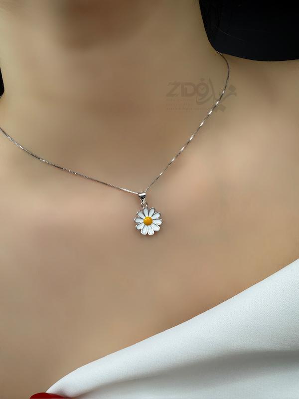 ست نقره زنانه عیار ۹۲۵ مدل بابونه کد H1013