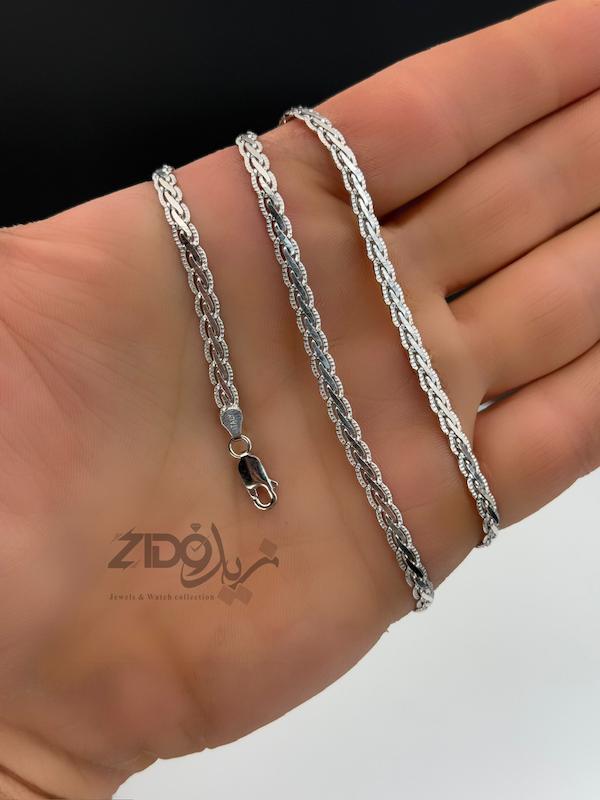 زنجیر نقره مردانه ایتالیایی مدل بافت تراش کد CH2126