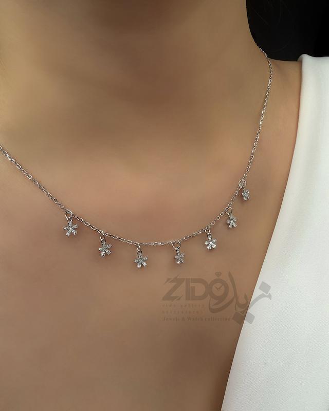 ست زنانه نقره مدل گل کد SET1008