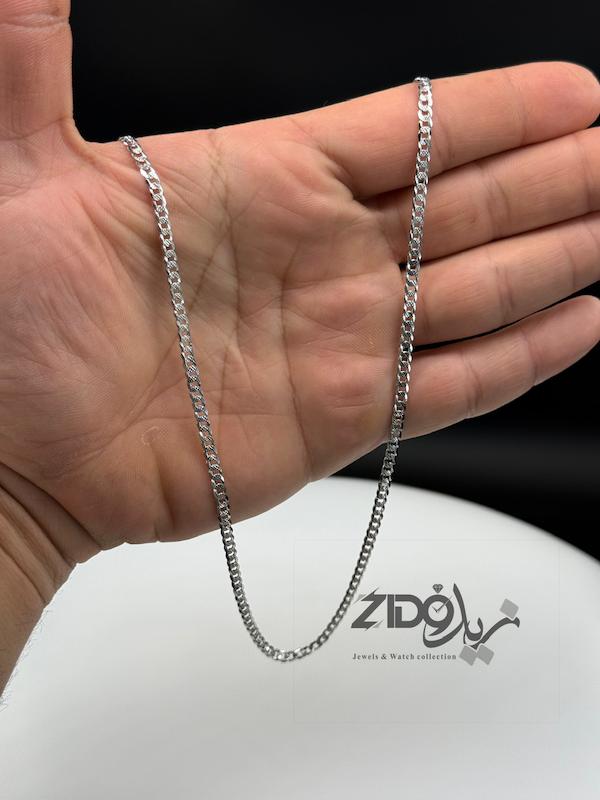 زنجیر نقره مردانه ایتالیایی مدل کارتیه تراش کد CH2150
