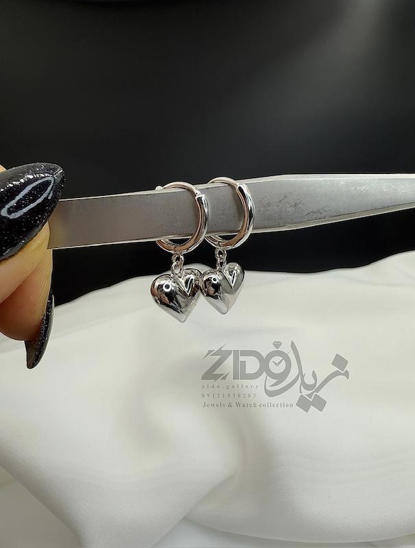 گوشواره نقره عیار ۹۲۵ مدل قلب کد ER1007
