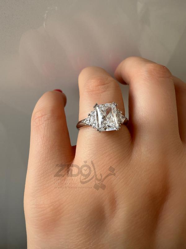 انگشتر نقره عیار ۹۲۵ مدل بلژین کد R1007
