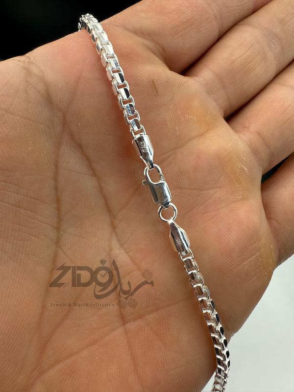 زنجیر نقره مردانه ایتالیایی مدل ونیزی سوپر تراش کد CH2165