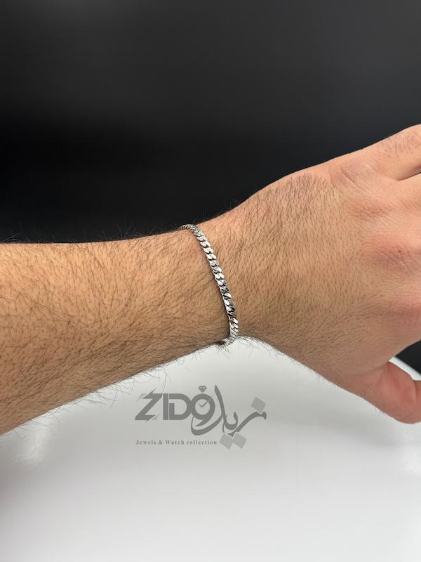 دستبند نقره مردانه ایتالیایی مدل کارتیه ژاپنی کد BT3035