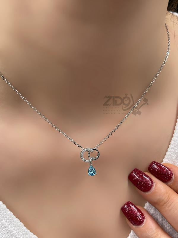 گردنبند سواروسکی نقره عیار ۹۲۵ مدل میشل کد SW1003