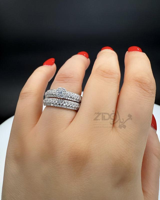 حلقه پشت حلقه نقره عیار ۹۲۵ مدل ریو کد SR1002