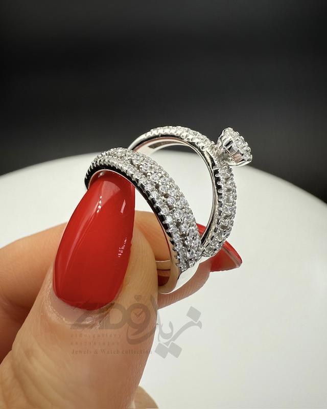 حلقه پشت حلقه نقره عیار ۹۲۵ مدل ریو کد SR1002