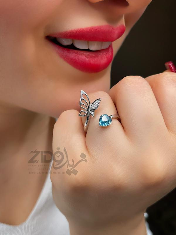 انگشترهای سواروسکی نقره عیار ۹۲۵ مدل پروانه کد SW1007
