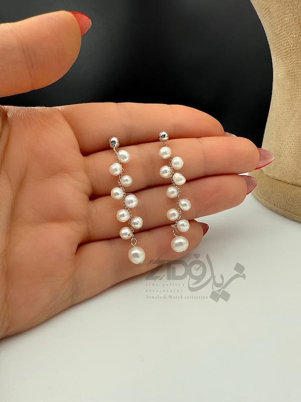 ست زنانه نقره مرواریدی مدل مارمارا کد SET1006