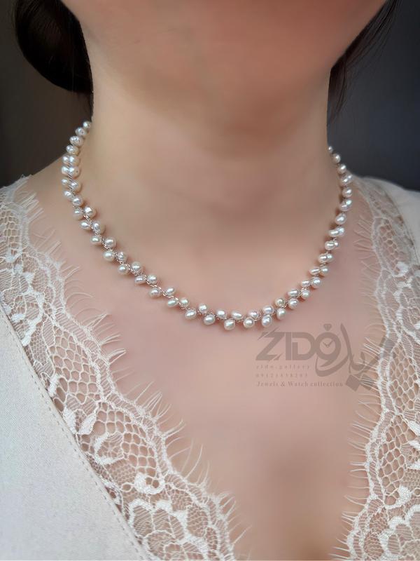 ست زنانه نقره مرواریدی مدل مارمارا کد SET1006