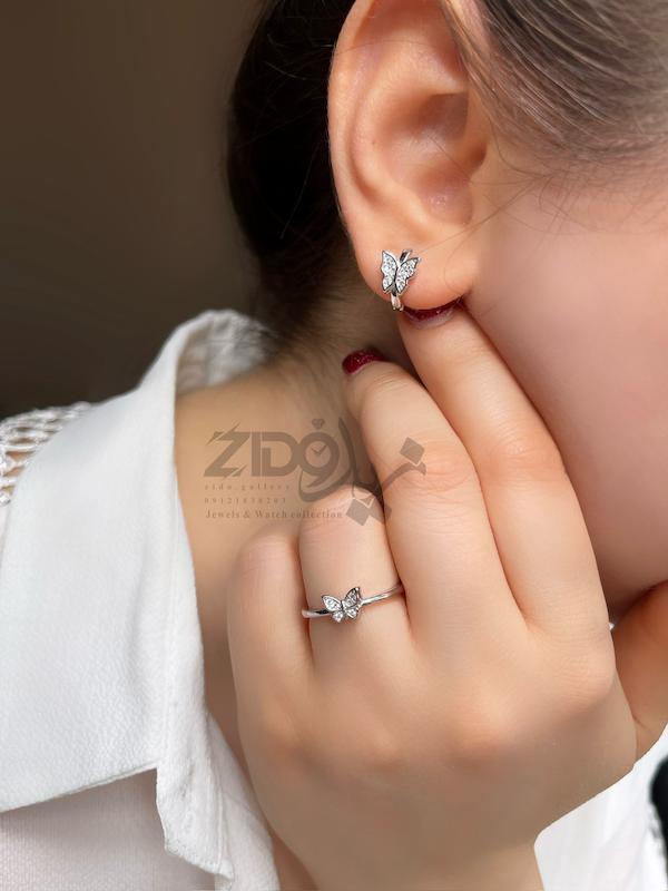 گوشواره نقره عیار ۹۲۵ مدل پروانه کد ER1026