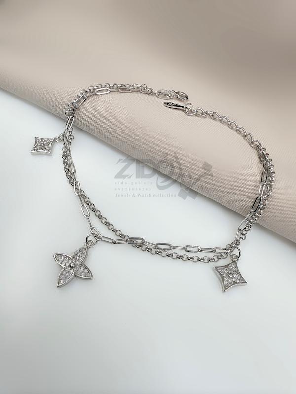 دستبند نقره عیار ۹۲۵ مدل چهارپر کد B1007